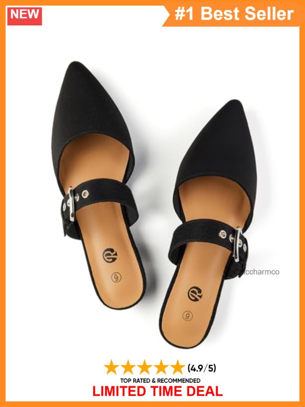 Pointed Toe Suede Mules Adjustable Strap Backless Loafer Flat Shoes
